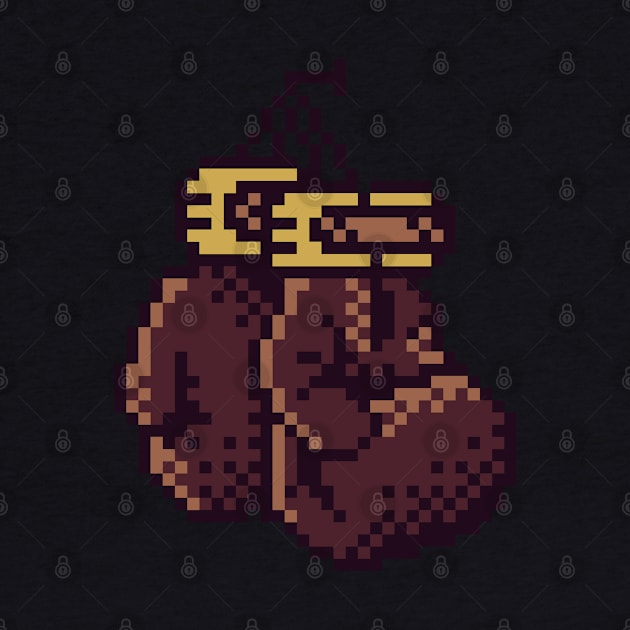 Old Boxing Gloves Pixel Art Gold GB Palette by CyberRex